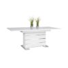 Table extensible 6-8 personnes - Rectangulaire - Panneaux de particules mélaminés- Mantova - Blanc et alu - L 160- 200 x P90 x H75cm – Image 2