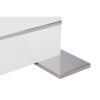 Table extensible 6-8 personnes - Rectangulaire - Panneaux de particules mélaminés- Mantova - Blanc et alu - L 160- 200 x P90 x H75cm – Image 4