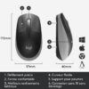 Souris sans fil ergonomique - Logitech - M190 - Gris – Image 5
