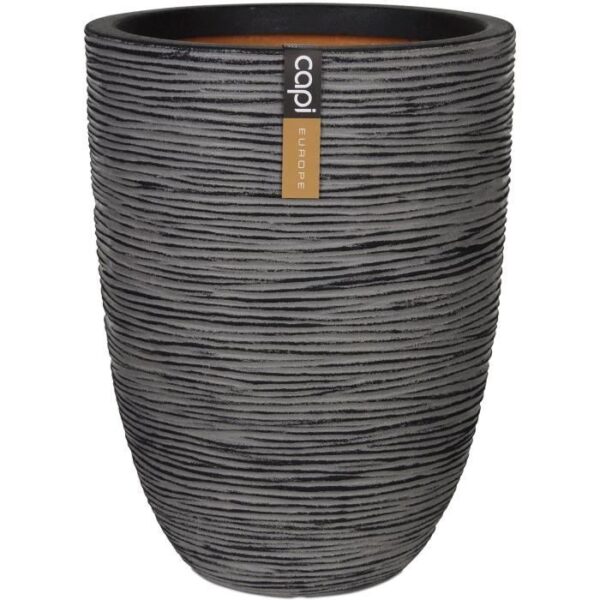Capi Pot a fleurs Nature Rib élégant bas 46 x 58 cm Anthracite KOFZ783