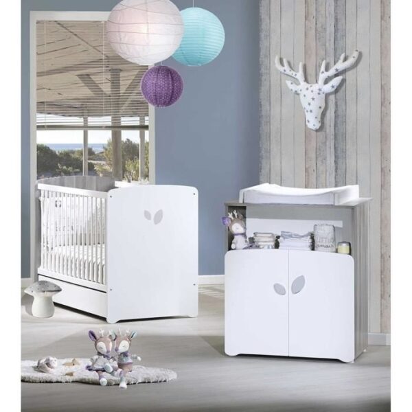 Chambre bébé duo Leaf: lit 120x60