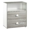Commode a langer - Babyprice - Smile - Chene silex - 2 tiroirs - 1 niche - En bois - Blanc – Image 2