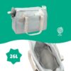 Badabulle Sac a langer Bowling - Grande Contenance 20L - Plan a langer et Attaches-poussette inclus, Gris – Image 4