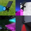 Pack de 2 Spots solaires extérieur étanches - LUMISKY - 4 LEDs colorées RGB - 200 Lumens - Tete pivotante a 90°C – Image 3