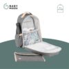 Babymoov Sac a dos a langer Le Pyla, avec grande poche isotherme - Matelas a langer inclus - Smokey – Image 3