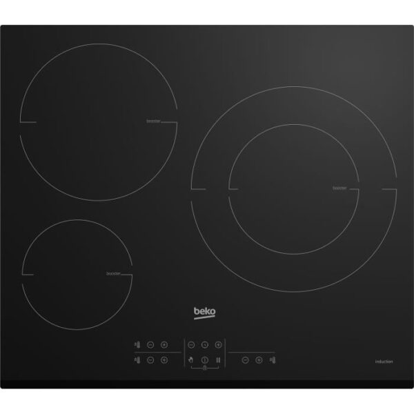 Plaque de cuisson induction BEKO - 3 feux - 58x51 cm - HII63200MTB