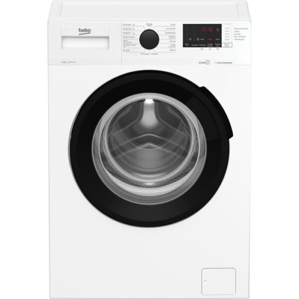 Lave-linge hublot BEKO b300 WUV82221BW - 8 kg - Induction - L60cm - 1200 trs/min - Classe A - Blanc