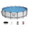 Kit Piscine hors sol tubulaire BESTWAY Steel Pro Max- 457 x 107 cm - Ronde (Avec pompe de filtration, échelle + bâche) – Image 3