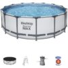 Kit Piscine hors sol tubulaire BESTWAY Steel Pro Max - 427 x 122 cm - Ronde (Avec un filtre a cartouche, une bâche et une échelle) – Image 4