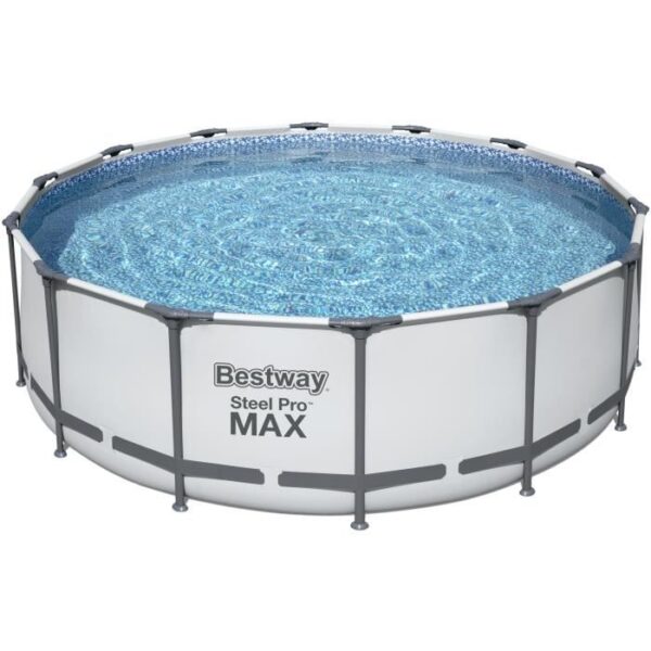 Kit Piscine hors sol tubulaire BESTWAY Steel Pro Max - 427 x 122 cm - Ronde (Avec un filtre a cartouche