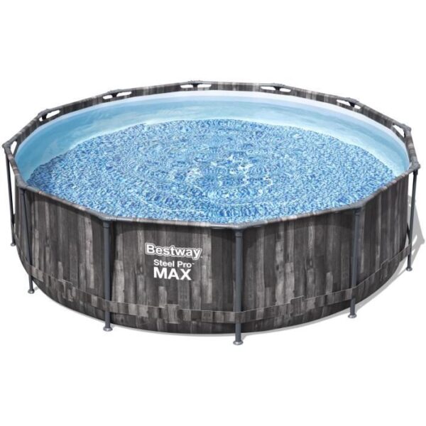 BESTWAY Piscine hors sol SteelPro Max ronde Décor bois