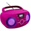 BIGBEN CD61RSUSB Lecteur Radio Cd Portable Usb Rose + Speakers Lumineux – Image 2