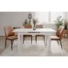 Table extensible - BIRMINGHAM - 80A - Ouverture synchonisée automatique - Décor blanc - 6 / 8 personnes - 125-165 x 75 x 80 cm – Image 3