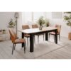 Table extensible - BIRMINGHAM - 80B - Ouverture synchonisée automatique - Chene / noir - 8 / 10 personnes - 160-200 x 75 x 80 cm – Image 5