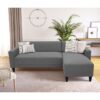 Canapé d'angle fixe 4 places BOB - Tissu anthracite - Réversible - L 197 x P 117 x H 65 cm – Image 2