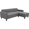 Canapé d'angle fixe 4 places BOB - Tissu anthracite - Réversible - L 197 x P 117 x H 65 cm – Image 3