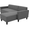Canapé d'angle fixe 4 places BOB - Tissu anthracite - Réversible - L 197 x P 117 x H 65 cm – Image 5