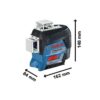 Laser ligne Bosch Professional GLL 3-80 C - Projette 3 lignes sur 360° + Trépied BT 150 (Version piles) - 0601063R01 – Image 2