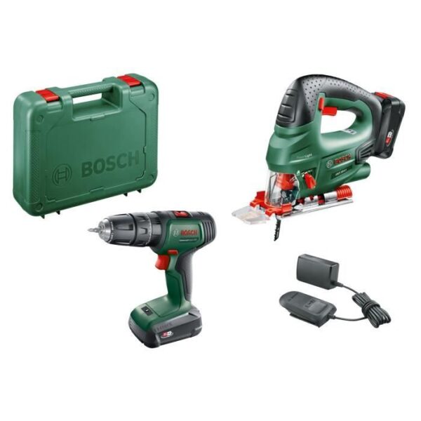 Pack 2 outils Bosch - Perceuse a percussion UniversalImpact 18 + Scie sauteuse PST 18 (2 batt