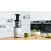 Extracteur de jus - BOSCH - MESM500W VitaExtract - Blanc/chrome - 150 W - 1 vitesse + reverse - syst. de sécurité sur le couvercle – Image 5