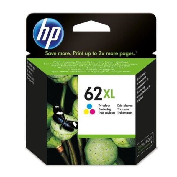 HP 62XL Cartouche d'encre trois couleurs grande capacité authentique (C2P07AE) pour Officejet Mobile 250