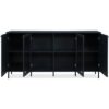 Buffet bas - CARACAS - Décor bleu navy - 2 portes vitrées + 2 portes - L180 x H90 x P40 cm – Image 3
