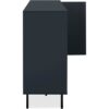 Buffet bas - CARACAS - Décor bleu navy - 2 portes vitrées + 2 portes - L180 x H90 x P40 cm – Image 6