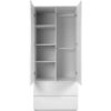 Armoire Image 60A - 2 portes battantes - 2 tiroirs - Blanc Mat - L80 x H191 x P55 cm – Image 4