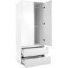 Armoire Image 60A - 2 portes battantes - 2 tiroirs - Blanc Mat - L80 x H191 x P55 cm – Image 5