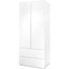 Armoire Image 60A - 2 portes battantes - 2 tiroirs - Blanc Mat - L80 x H191 x P55 cm – Image 6