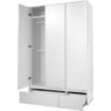 Armoire IMAGE 60B - Décor blanc mat - 3 portes + 2 tiroirs - L121,6 x H191 x P55 cm – Image 6
