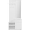 Meuble d'entrée de rangement avec penderie IMAGE - Décor blanc - 1 porte + 1 tiroir - L85 x H195 x P37 cm – Image 3