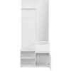 Meuble d'entrée de rangement avec penderie IMAGE - Décor blanc - 1 porte + 1 tiroir - L85 x H195 x P37 cm – Image 5