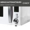 Micro-ondes Candy Essenza CMXW30DW 900W 30L Digital Blanc - Fonction Décongélation - 5 Niveaux de Puissance - 10 Menus Auto – Image 4