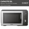 Micro-ondes Gril Candy Essenza CMGA31EDLB 1000W 31L Digital Noir - Fonction Nettoyage Auto - 5 Niveaux de Puissance -10 Menus Auto – Image 2
