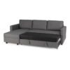 Canapé d'angle convertible réversible 3 places - Tissu gris - Contemporain - L 222 x P 150 x H 86 cm - CATS - Fabriqué en Ukraine – Image 5