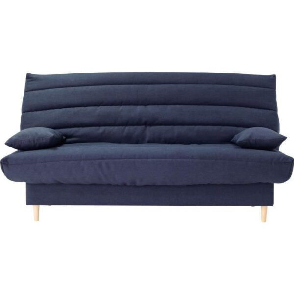 Clic clac 3 places - bleu foncé - Couchage 125x190 cm - Avec coussins