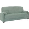 Clic clac 3 places MEGAN 14 - Tissu Soro vert amande - Avec accoudoirs - Couchage 130x190 cm - L223 x P96 x H103 cm – Image 3