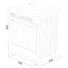 Cuisiniere mixte CONTINENTAL EDISON CECM60FCW - 3 feux gaz + 1 électrique - L59,8 x P61 xH83 cm - Blanc – Image 6