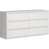 Commode CHELSEA 6 Tiroirs - Couleur blanc mat - L 154 x P 42