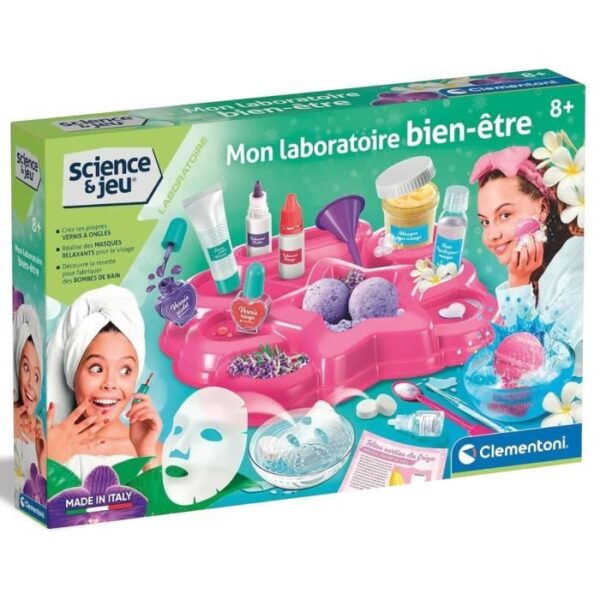 Clementoni - Sciences et Jeu - Mon laboratoire bien-etre - Fabriquer soi-meme ses produits de beauté - Fabriqué en italie