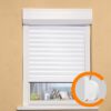 Volet roulant H120 x L120 cm PVC recoupable en largeur et hauteur - Manoeuvre manuelle sangle -Coloris Blanc -