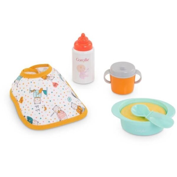 Petit Coffret Repas pour Poupon 30cm - COROLLE - 5 accessoires - des 18 mois