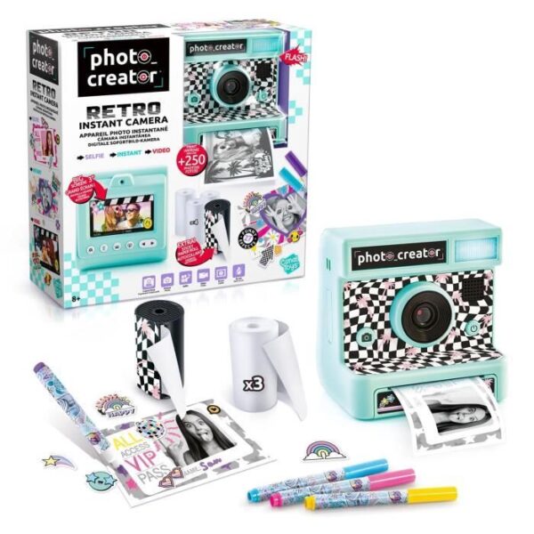 Canal Toys - Appareil Photo Rétro a impression instantanée - 4 rouleaux de papier dont 1 autocollant