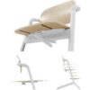 CYBEX - Chaise haute évolutive - Pack 3 en 1 -  LEMO 2 - Blanc/ Bois - Réglable en hauteur et en profondeur - Set bébé inclus – Image 2