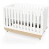 Ensemble lit bébé 60 x 120, commode 2 tiroirs + 3 niches et 1 plan a langer - FIRMIANA - Scandinave - Blanc mat & bois - DEMEYERE – Image 3