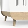 Ensemble lit bébé 60 x 120, commode 2 tiroirs + 3 niches et 1 plan a langer - FIRMIANA - Scandinave - Blanc mat & bois - DEMEYERE – Image 5