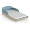 Ens. lit bébé 70 x 140 Kit évolutif, commode 2 tiroirs, 3 niches et 1 plan a langer - FIRMIANA - Scandinave - Bleu / bois - – Image 4