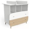 Ens. lit bébé 70 x 140 Kit évolutif, commode 2 tiroirs, 3 niches et 1 plan a langer - FIRMIANA - Scandinave - Blanc/bois - DEMEYERE – Image 4