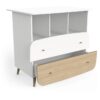 Ens. lit bébé 70 x 140 Kit évolutif, commode 2 tiroirs, 3 niches et 1 plan a langer - FIRMIANA - Scandinave - Blanc/bois - DEMEYERE – Image 6